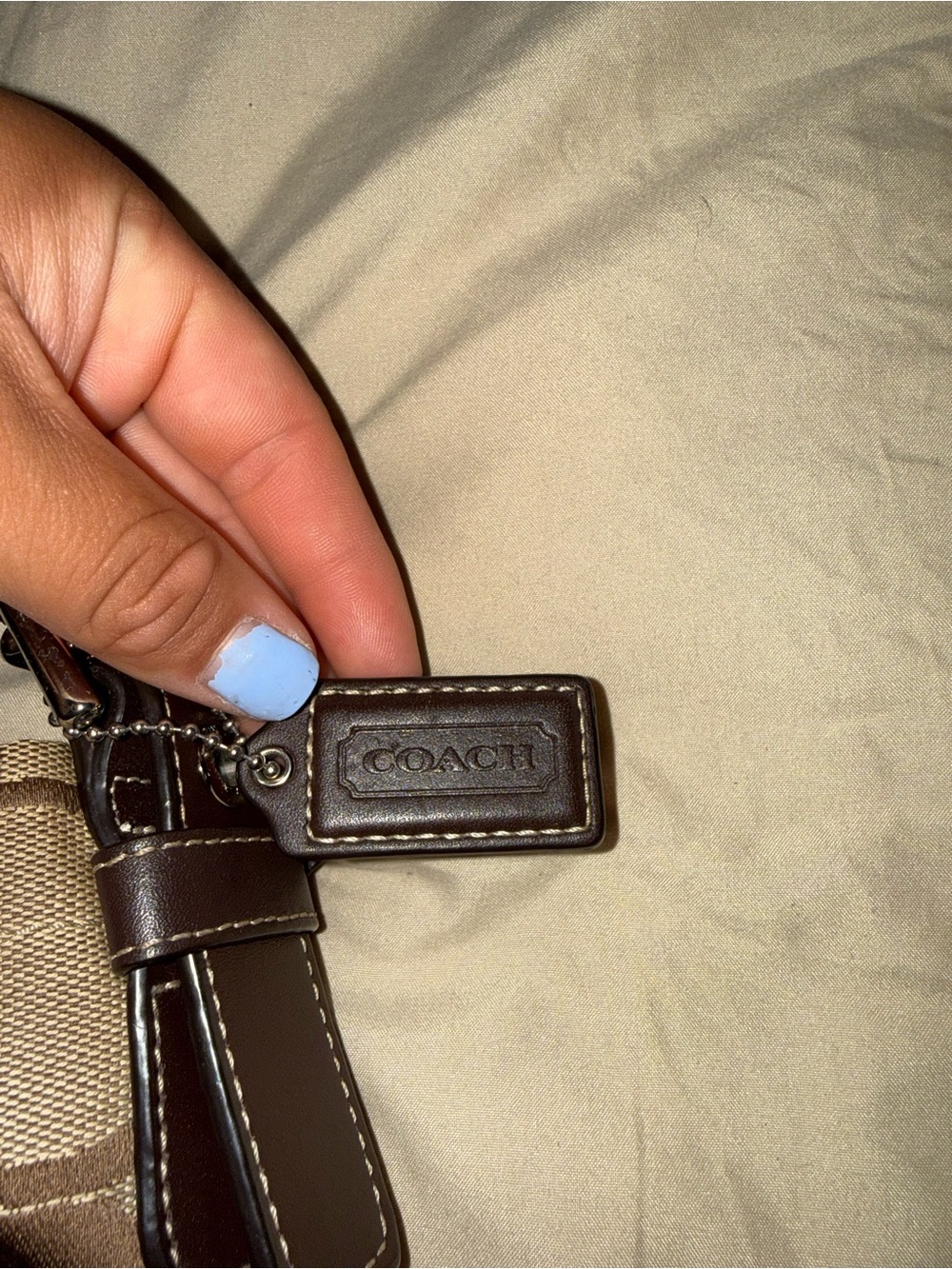 Coach Brown Signature Canvas Shoulder Bag with Dark Brown Trim - Picture 4 of 10
